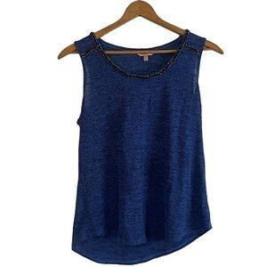 Juicy Couture Blue Bejeweled Sleeveless Tank Top Size Medium